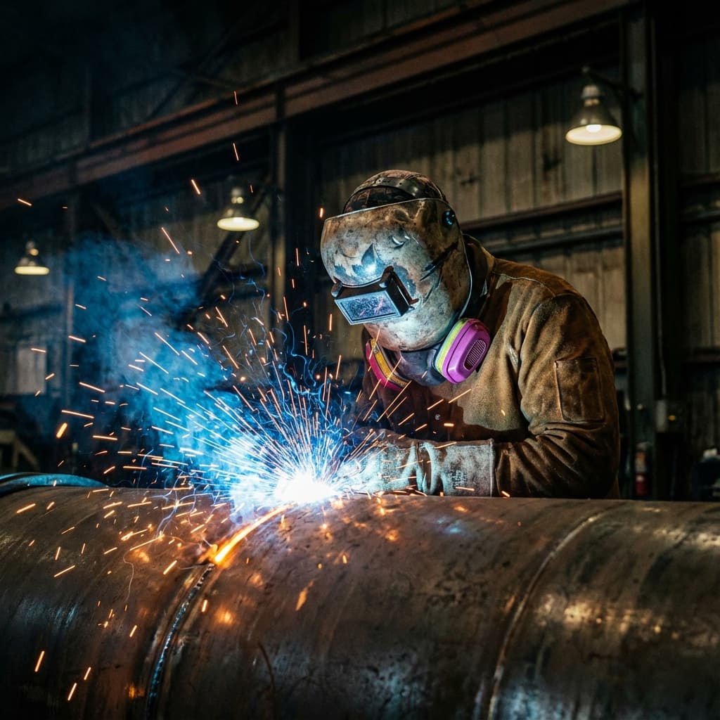 Welder at work